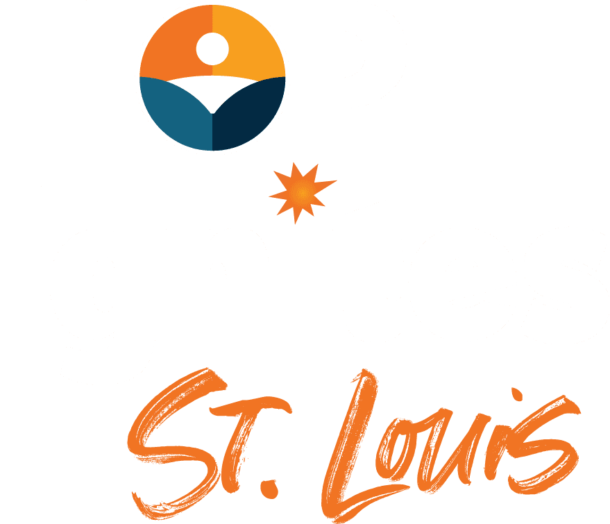Hope Ignites St. Louis Stacked White Logo